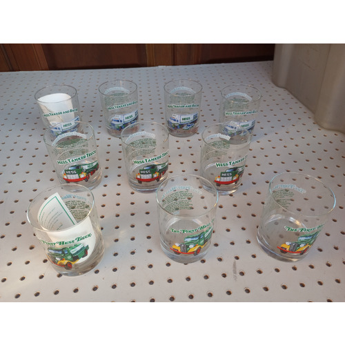 Hess Toy Truck Collector Series Glasses Set of 10 Drinking Glasses