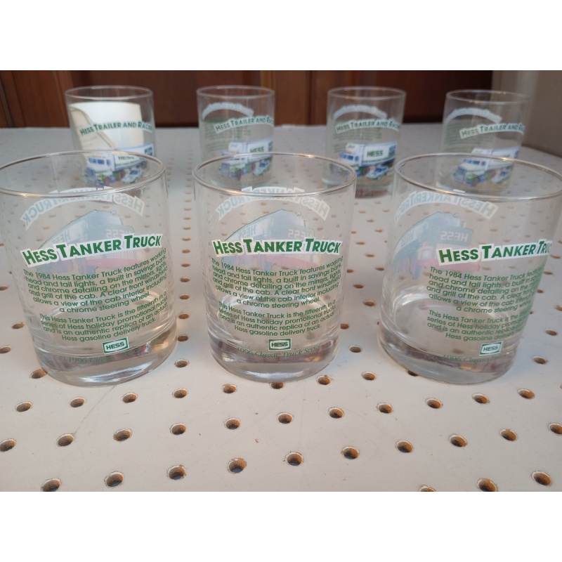 Hess Toy Truck Collector Series Glasses Set of 10 Drinking Glasses