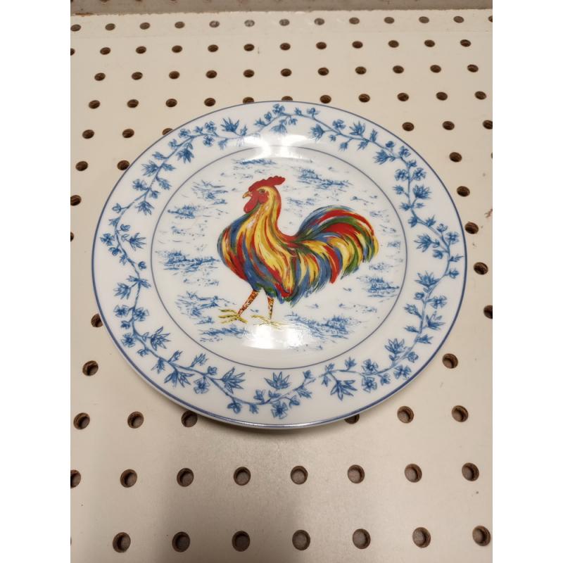 Porcelain Treasures Rooster Dessert Plate