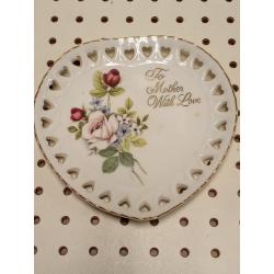 Vintage Heart Shaped Plate , TO MOTHER WITH LOVE
