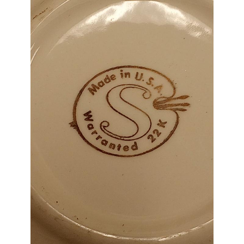 Salem Wheat Serving Bowl 22K Gold Rim 