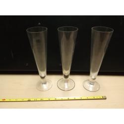Set of 3 Clear Pilsner Beer Glasses