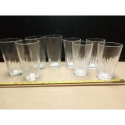 LOT OF 8 VINTAGE WATER GLASSES