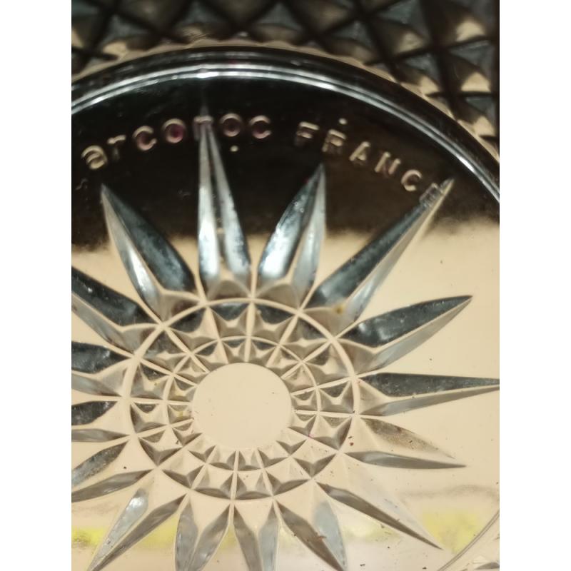 Arcoroc France Glass Bowl Star Diamond Cut Serving Deep Dish Gift MINT Vintage 
