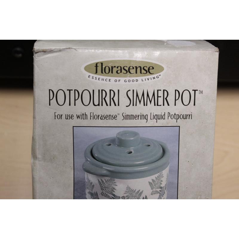 VINTAGE Florasense Potpourri Simmer Pot 2003 Fern Leaves NEW OPEN BOX