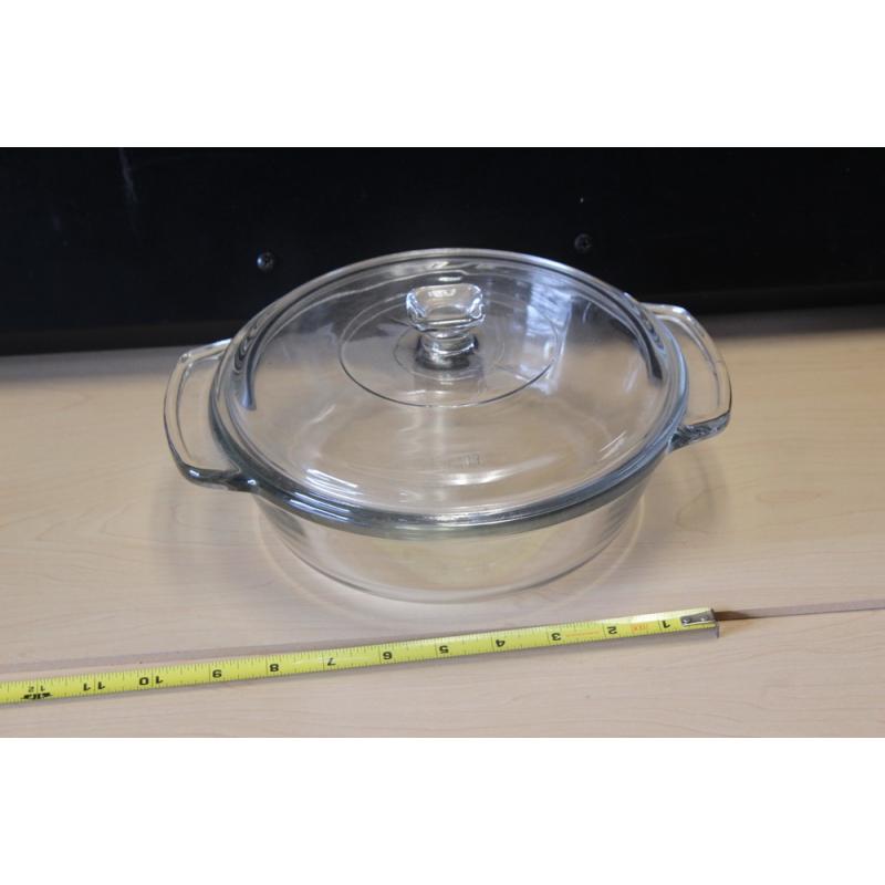 Anchor Hocking 1.5 Qt Clear Glass Casserole Dish With Lid, USA