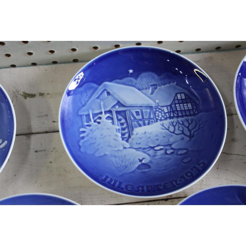 B&G Christmas Plates Blue & White Denmark Porcelain Plates 1968 - 1974