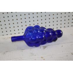 Vintage Cobalt Blue Bunch Of Grapes Cluster Bottle Heavy Decanter Collectable 