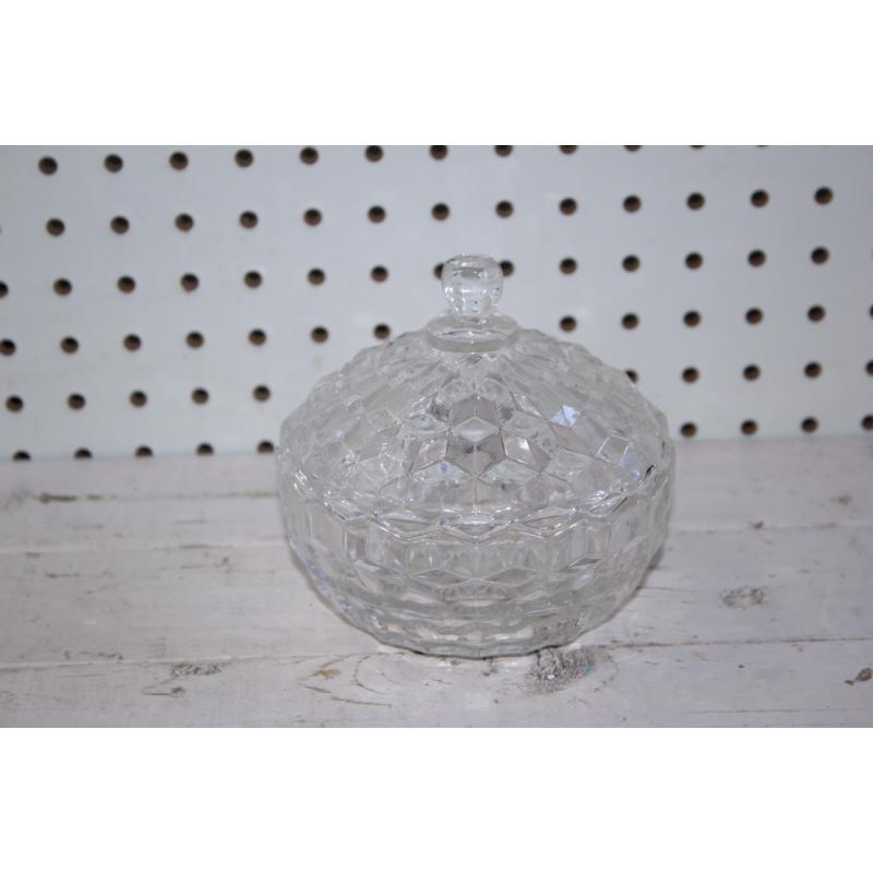Vintage FOSTORIA AMERICAN Covered Round CANDY DISH 