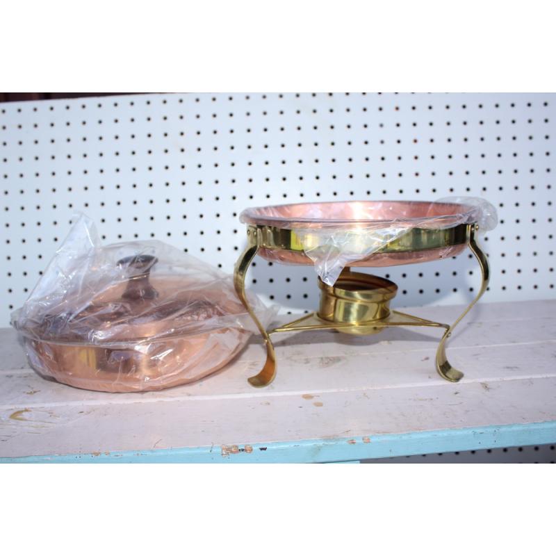 Vintage B & M Douro Copperware Chafing Dish With Handle