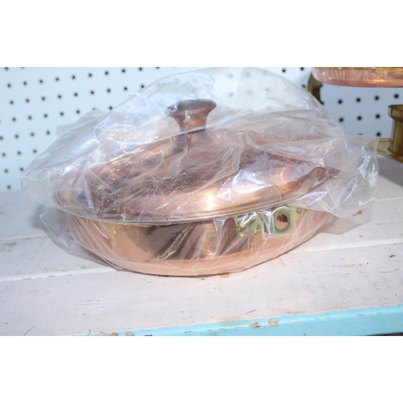 Vintage B & M Douro Copperware Chafing Dish With Handle