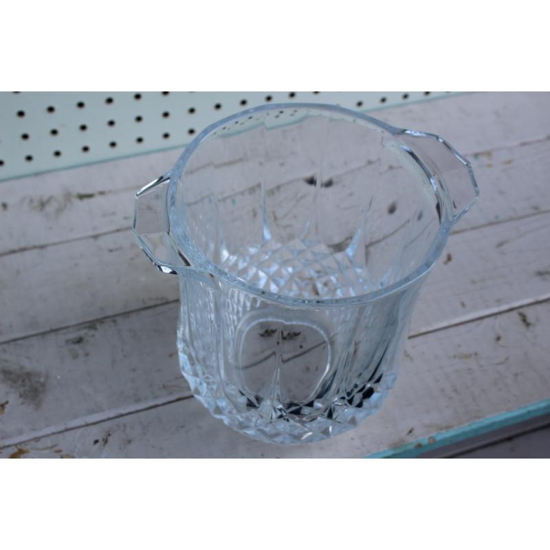 Vintage Crystal Glass Cristal d'Arques LONGCHAMP Pattern Barware Ice Bucket