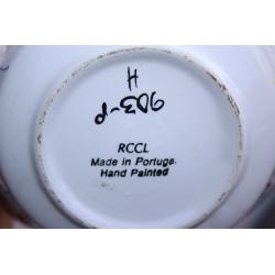 Vtg RCCL Hand Painted Ceramic Basket Double Handle 