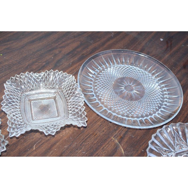 LOT OF 6 CUT GLASS DISHES