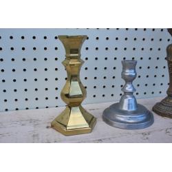LOT OF 4 METAL CANDLE HOLDERS