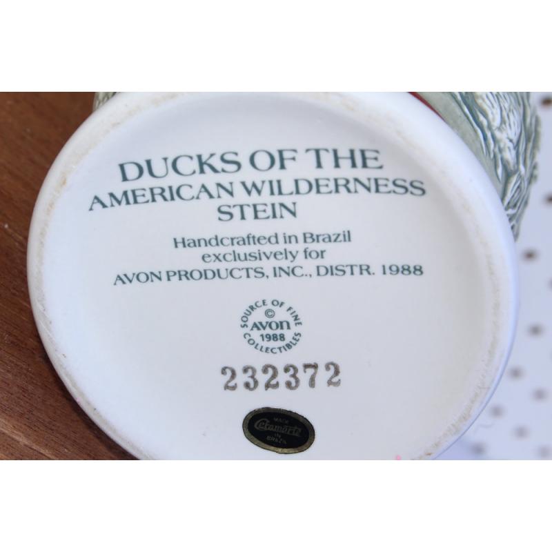 1988 Avon Ducks of the American Wilderness Numbered Stein & Lid in Original Box