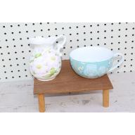 1 SMALL DECORATIVE PITCHER AND 1 LARGE TEA CUP