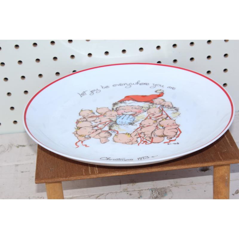 VTG 1973 Kewpie Doll Santa Claus Collector’s Plate - Rose O’Neill Christmas Joy 