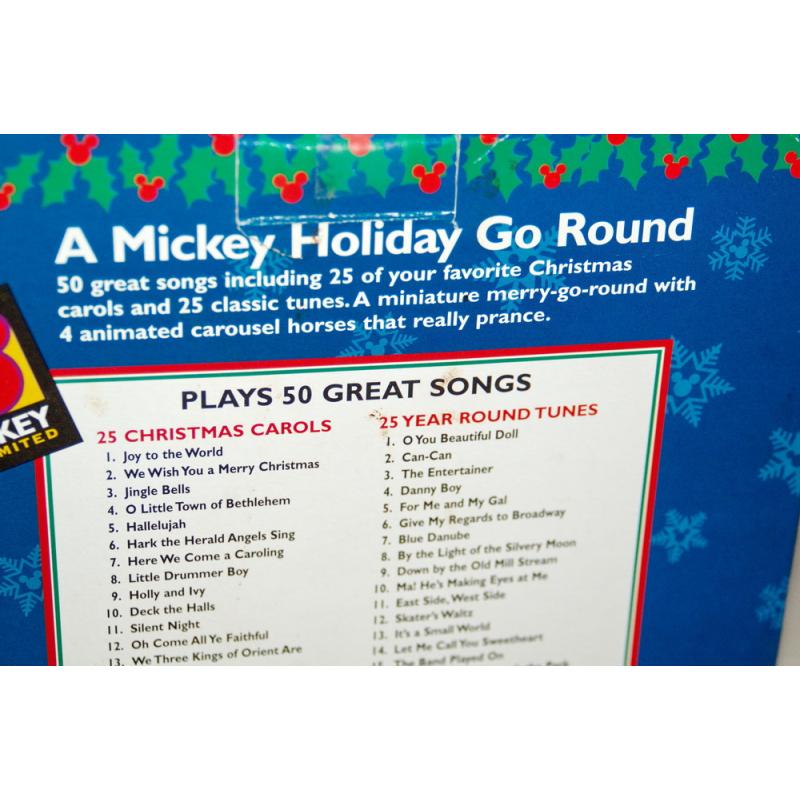 Vintage Mr. Christmas 1996 "A MICKEY HOLIDAY GO ROUND", 50 SONGS, WORKS w/ BOX 