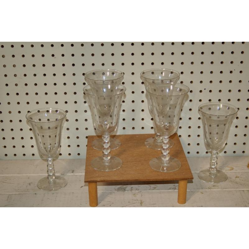 Art Deco Imperial Glass-Ohio Candlewick Clear Water Goblets (6