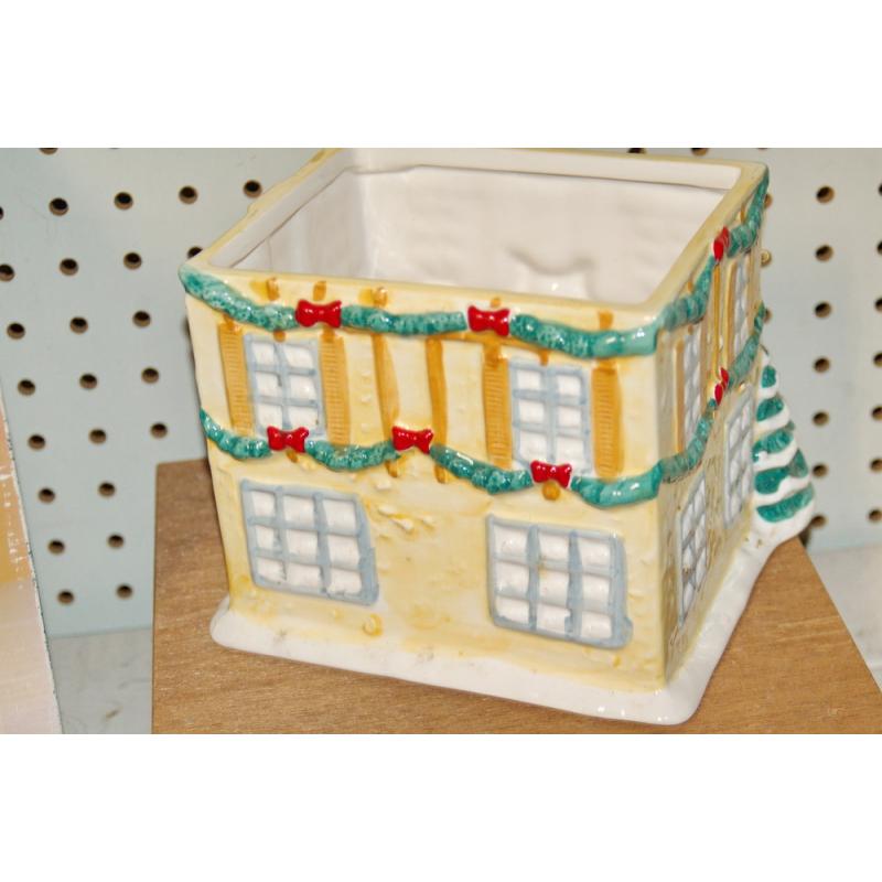 Potter & Smith Hand Painted Ceramic Victorian House Cookie Jar 