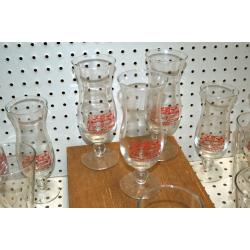 8 FOX AND THE HOUND STEM GLASSES 4 BEER GLASSES