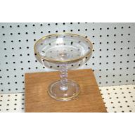 GLASS WITH GOLD TRIM PEDALSTAL DISH