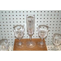 LOT OF 5 CRYSTAL / MARQUIS STEM GLASSES