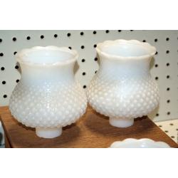 Vintage Hobnail White Milk Glass Lamp Light Globe Shades LOT OF 5