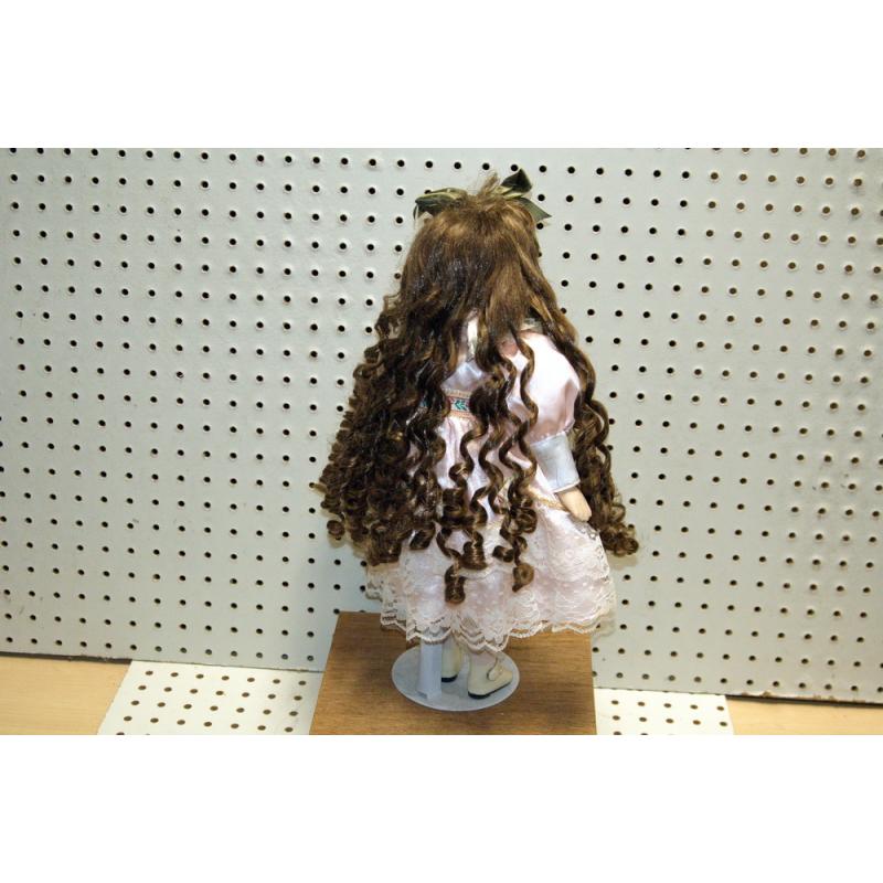 PORCELAIN DOLL WITH SUPER LONG CURLY HAIR