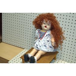 EARLY VINTAGE RED CURLY HAIRED DOLL