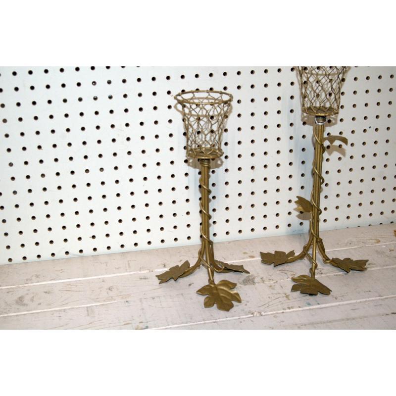 PAIR OF GOLD IN COLOR CANDLE HOLDERS