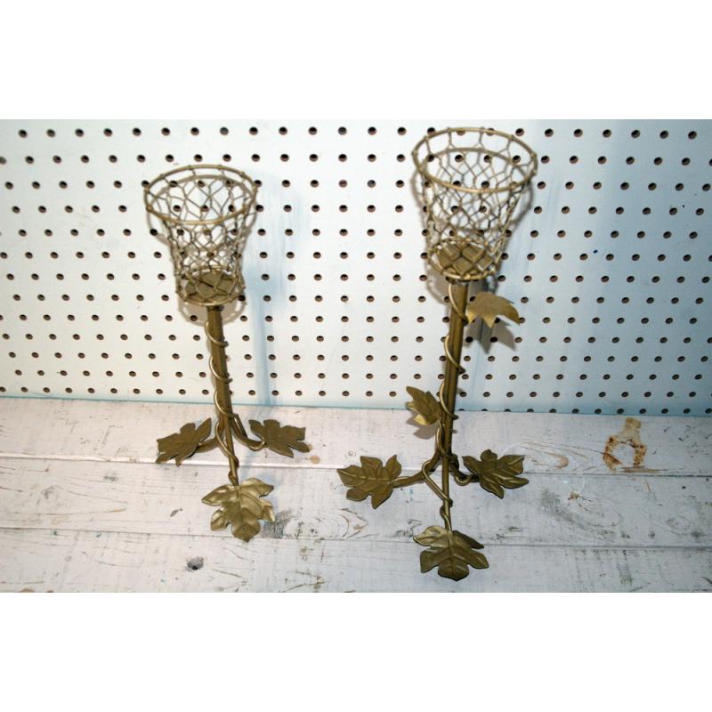 PAIR OF GOLD IN COLOR CANDLE HOLDERS