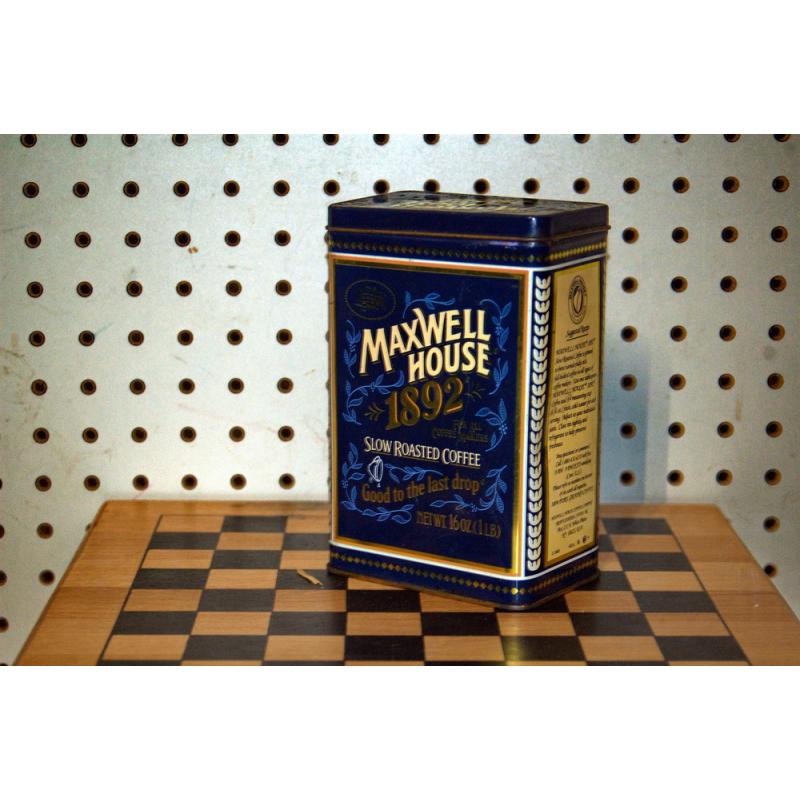 Maxwell House 1892 100 Year Anniversary Tin Can Storage Slow Roast Coffee 16 oz 