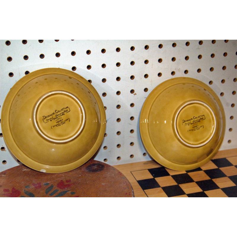 Vintage Designer's Collection Stoneware "Honey Flowers"-Japan 6.5 in. 2 bowls