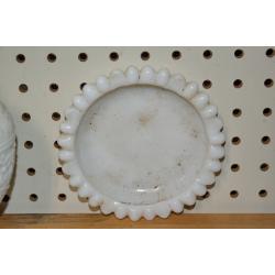 VINTAGE LOT OF 3 WHITE GLASS PIECES