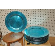 LOT OF 20 TURQUOISE CHARGER PLATTERS
