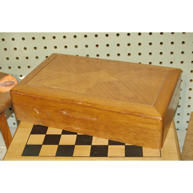  wood jewelry box Velvet Lined Removable tray