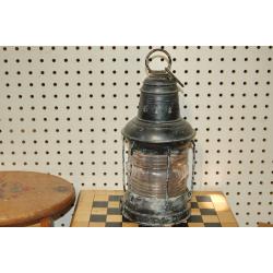 Vintage Triplex Maritime Glass Lens Lantern Light 1910 Silver Nautical Decor