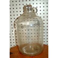Vintage 1 One Gallon Clear Glass Shoulder Jug Bottle Decanter Finger Loop Handle