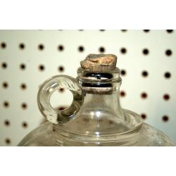 Vintage 1 One Gallon Clear Glass Shoulder Jug Bottle Decanter Finger Loop Handle