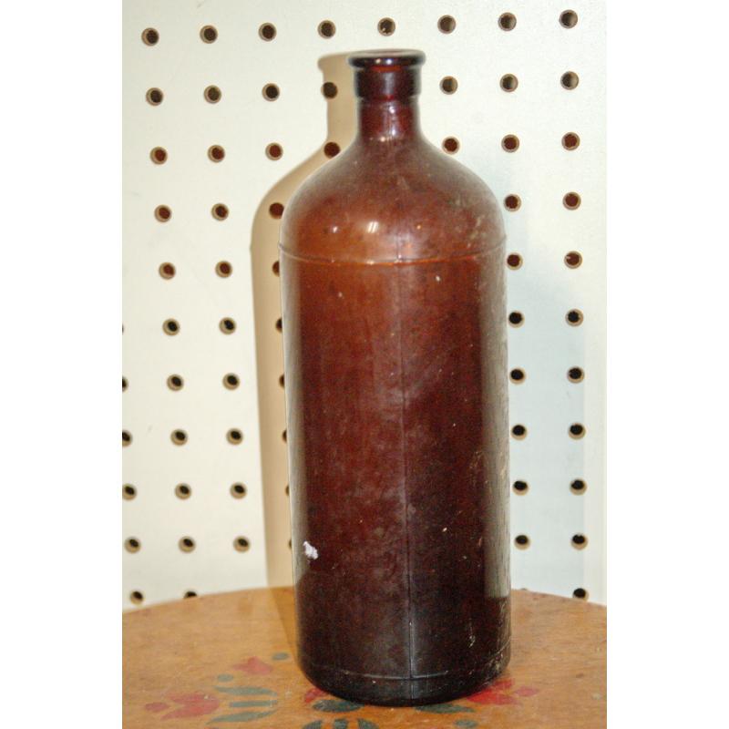 Antique Vintage Brown Dark Amber Clorox Bottle Embossed 