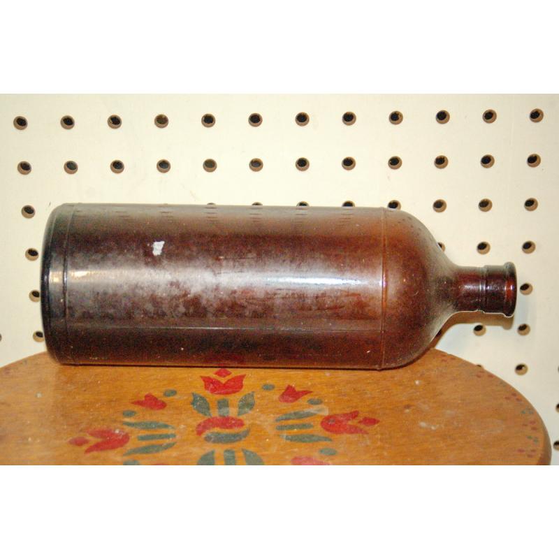 Antique Vintage Brown Dark Amber Clorox Bottle Embossed 