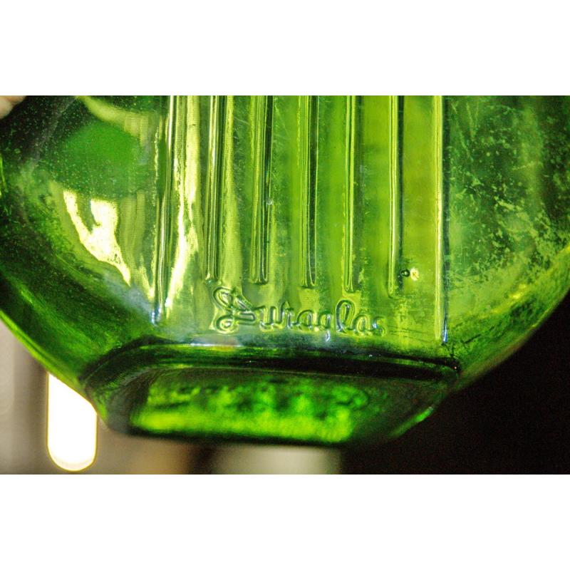 Owens-Illinois Duraglas Green Refrigerator Bottle Octagon VINTAGE 1932 RARE 