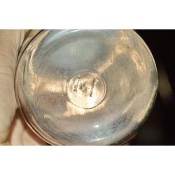 Vintage Crown Clear Glass Quart Fruit Jar, Glass Lid