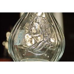 2 George Washington Bottle Antique Clear Glass Embossed Tree 1732-1932 
