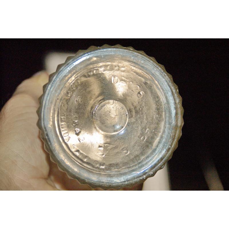 Vintage mid century Modern Decanter bottle Clear Glass Diamond Point Bar Ware