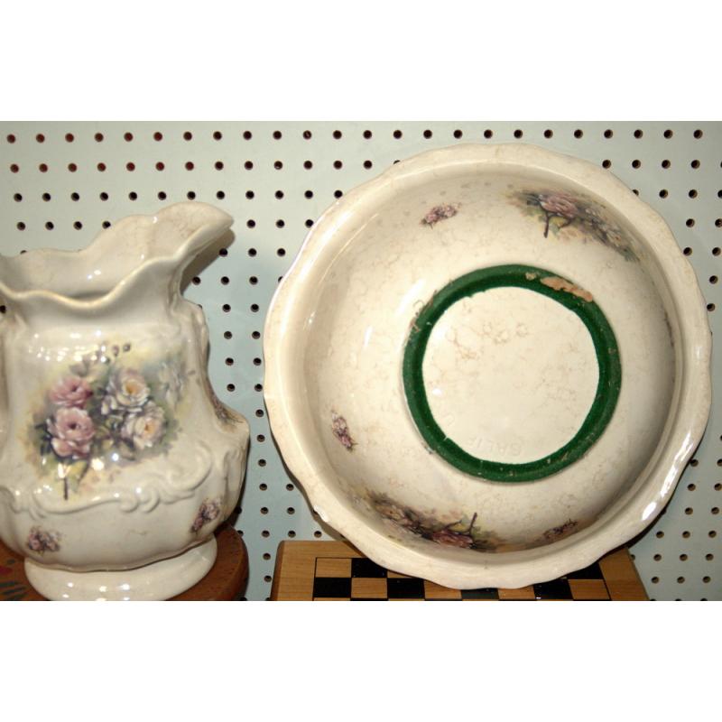 Vintage Athena Ceramic Wash Bowl and Pitcher HAS SOME CHIPS