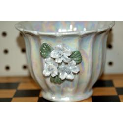 Pearlescent Ceramic Floral Planter 