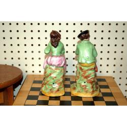 Antique Pair of Staffordshire England Porcelain Figurines 1920 